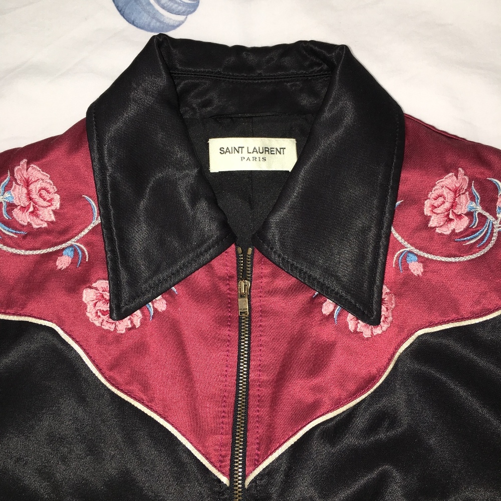 SAINT LAURENT Paris Silk Jacket Western/Floral - Picture 3 of 3